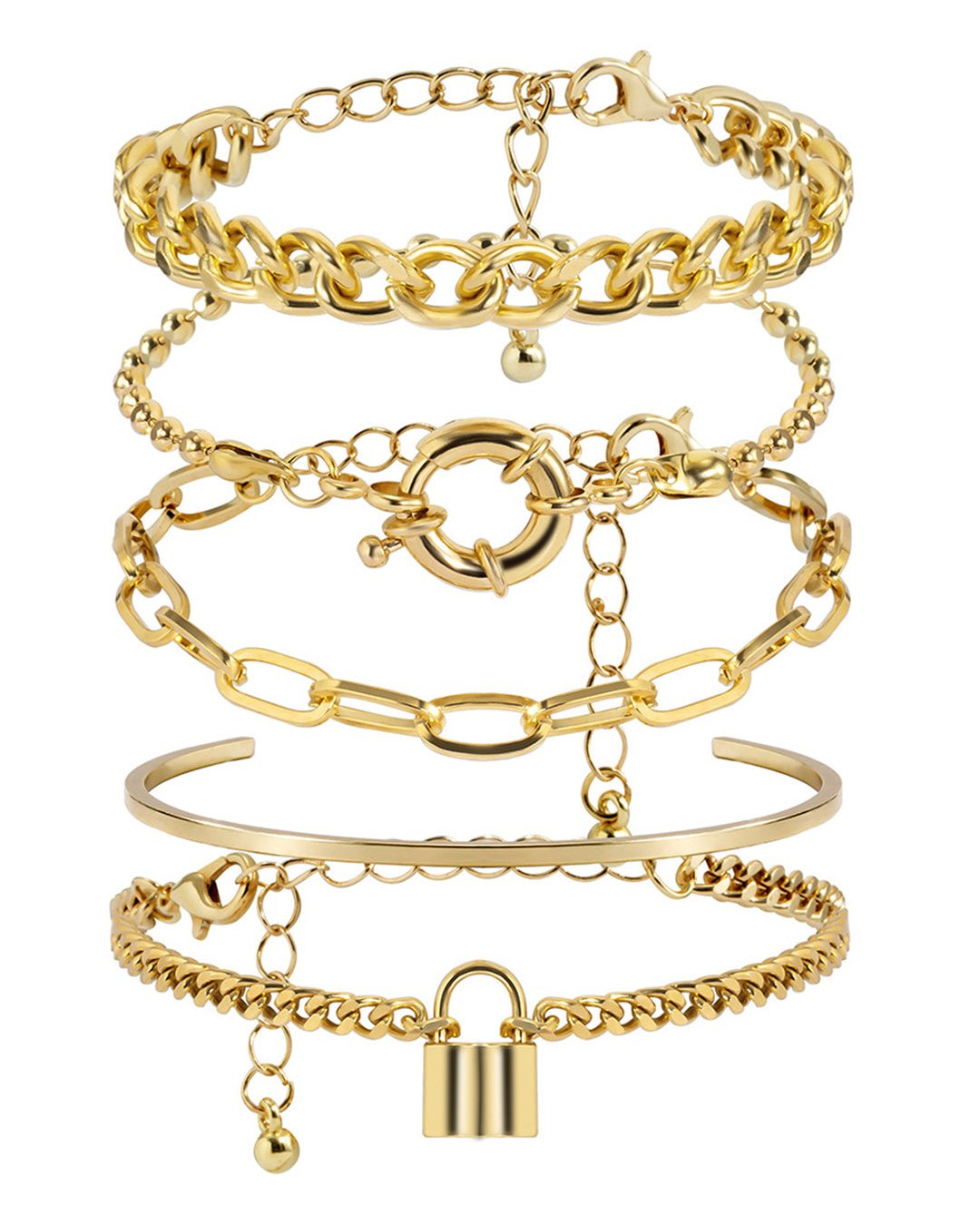 GOLD LAYERED BRACELETS SET