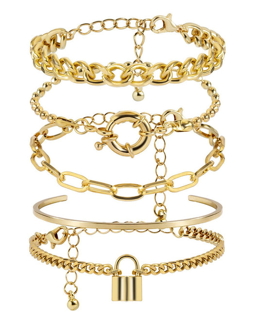 GOLD LAYERED BRACELETS SET