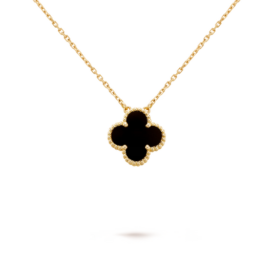 FORTUNE CLOVER NECKLACE | BLACK/GOLD