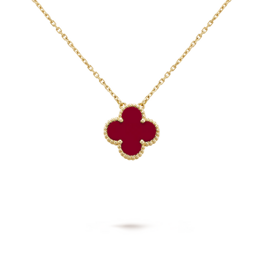 FORTUNE CLOVER NECKLACE | RED/GOLD