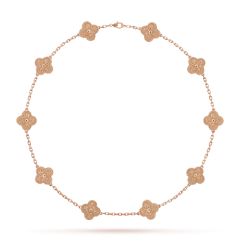 LUXURIOUS CLOVER NECKLACE 10 MOTIFS - ROSE GOLD