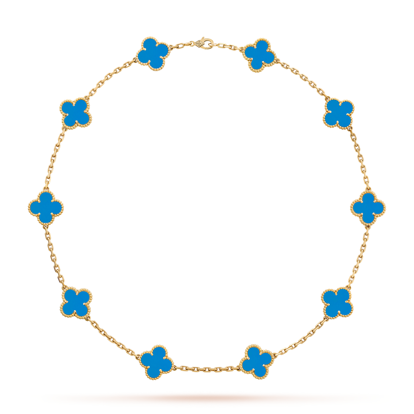 LUXURIOUS CLOVER NECKLACE 10 MOTIFS - BLUE