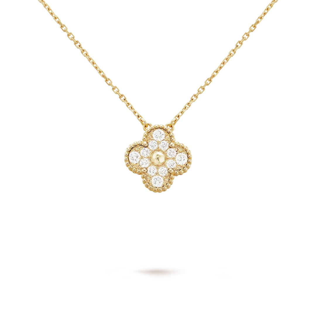 FORTUNE CLOVER NECKLACE | CUBIC ZIRCONIA/GOLD