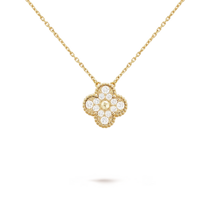 FORTUNE CLOVER NECKLACE | CUBIC ZIRCONIA/GOLD