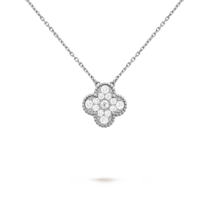 FORTUNE CLOVER NECKLACE | CUBIC ZIRCONIA/SILVER