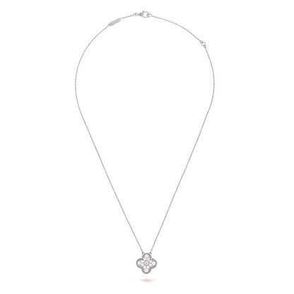 FORTUNE CLOVER NECKLACE | CUBIC ZIRCONIA/SILVER