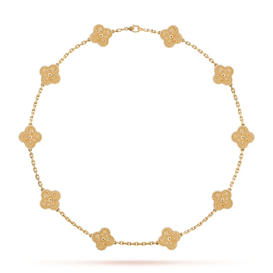 FLORAL CLOVER NECKLACE 10 MOTIFS - GOLD