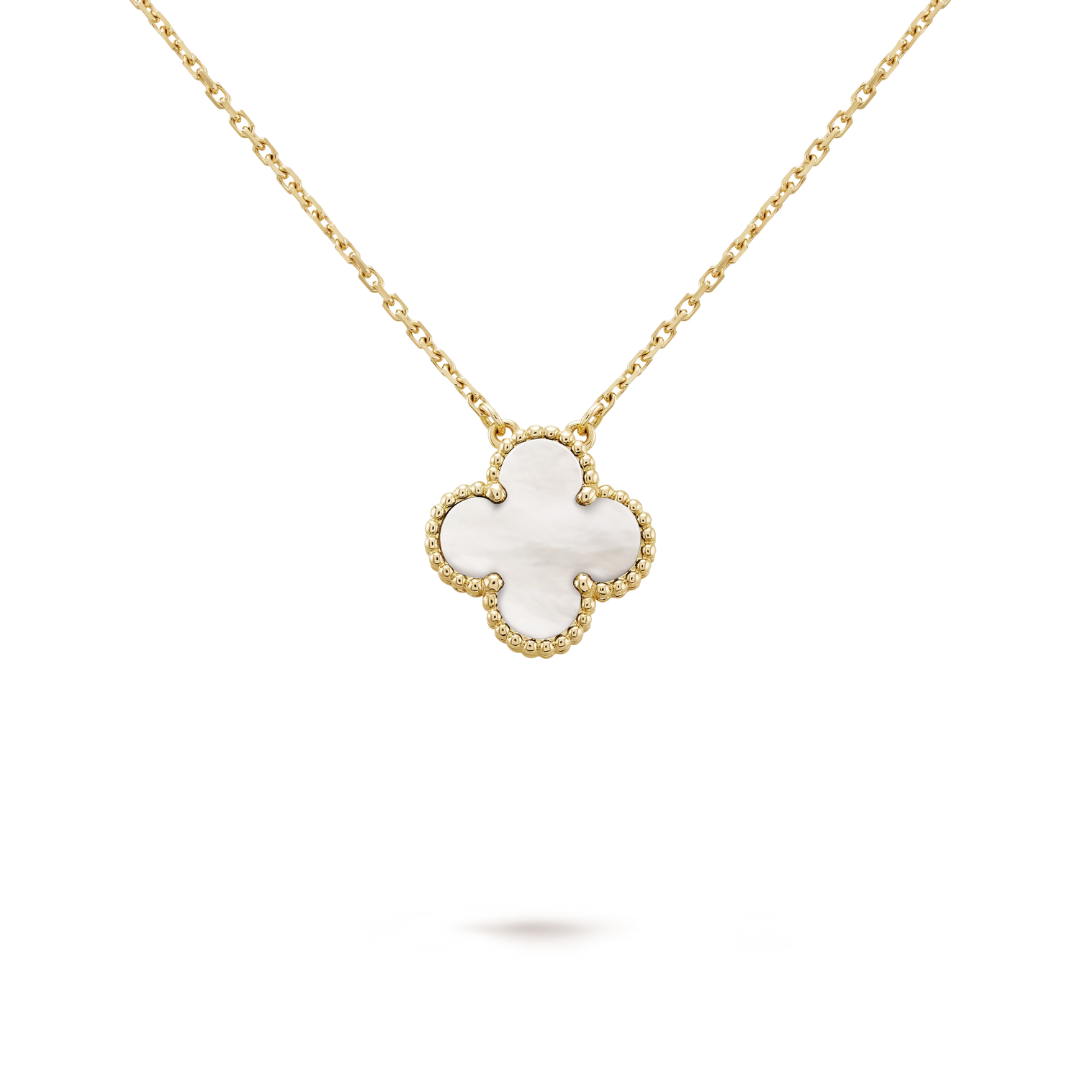 FORTUNE CLOVER NECKLACE | WHITE/GOLD