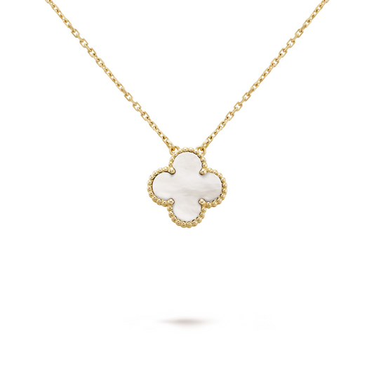 FORTUNE CLOVER NECKLACE | WHITE/GOLD