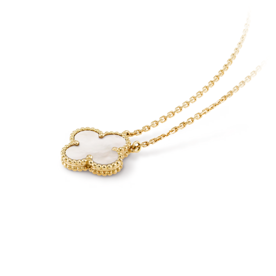 FORTUNE CLOVER NECKLACE | WHITE/GOLD