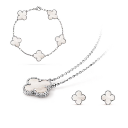 CELESTE CLOVER SET | WHITE/SILVER