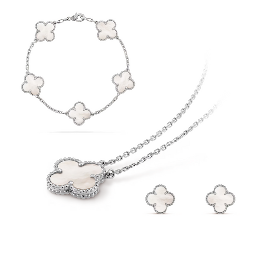 CELESTE CLOVER SET | WHITE/SILVER