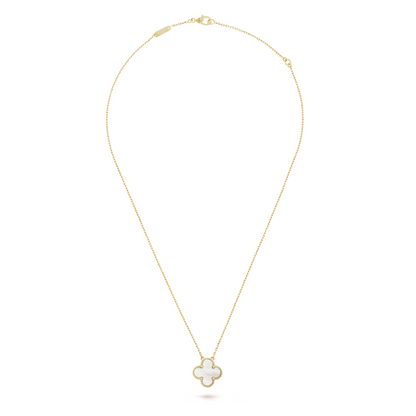 FORTUNE CLOVER NECKLACE | WHITE/GOLD