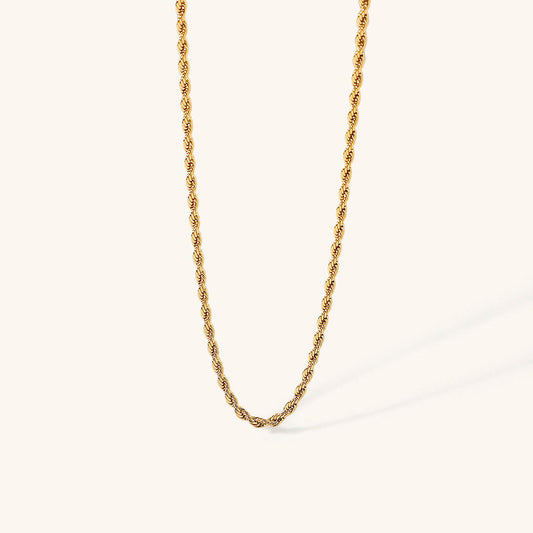 Calle Rope Chain Gold Necklace