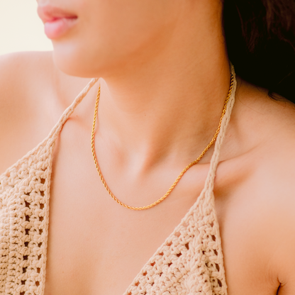 Calle Rope Chain Gold Necklace