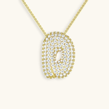 Bubble Initial Diamond Necklace