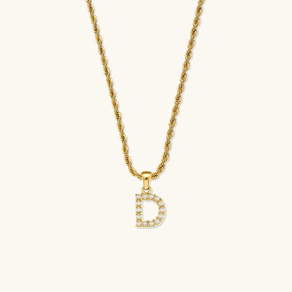 Elodie Initial Letter Pearl Necklace