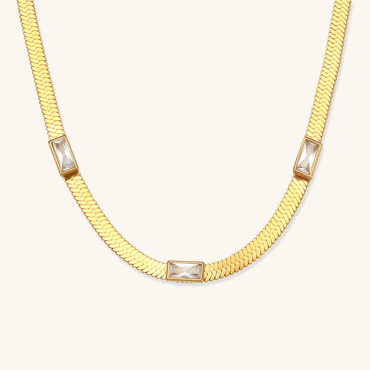 Eve Herringbone Gold Necklace