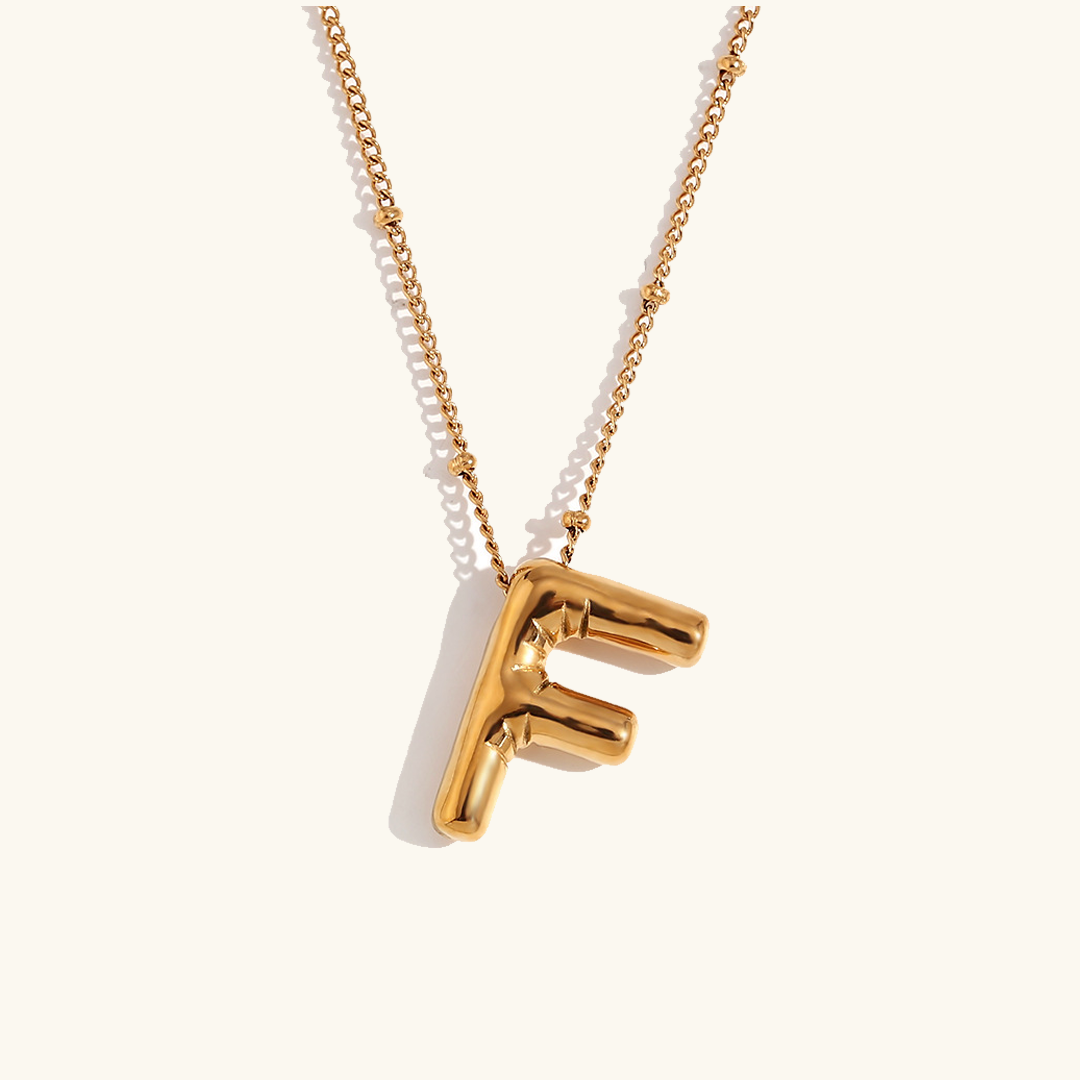 Balloon Gold Initial Necklace