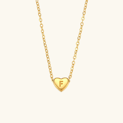 Heart Initial Gold Necklace