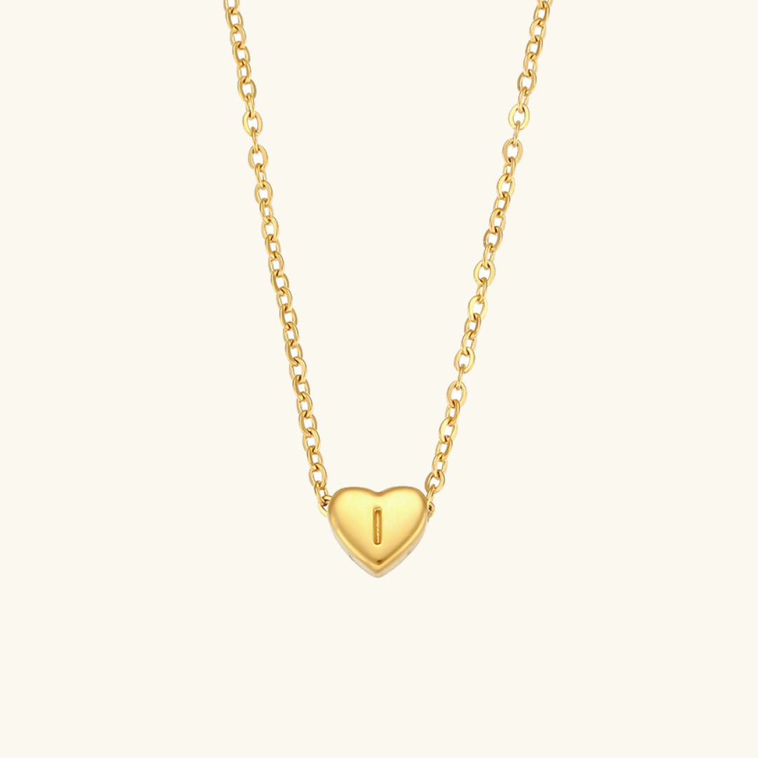 Heart Initial Gold Necklace