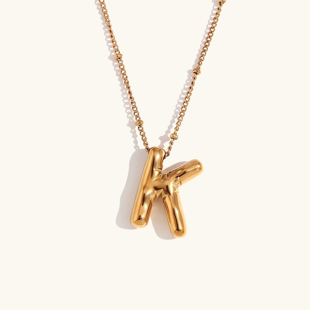 Balloon Gold Initial Necklace