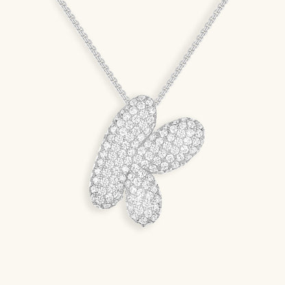 Bubble Initial Diamond Necklace