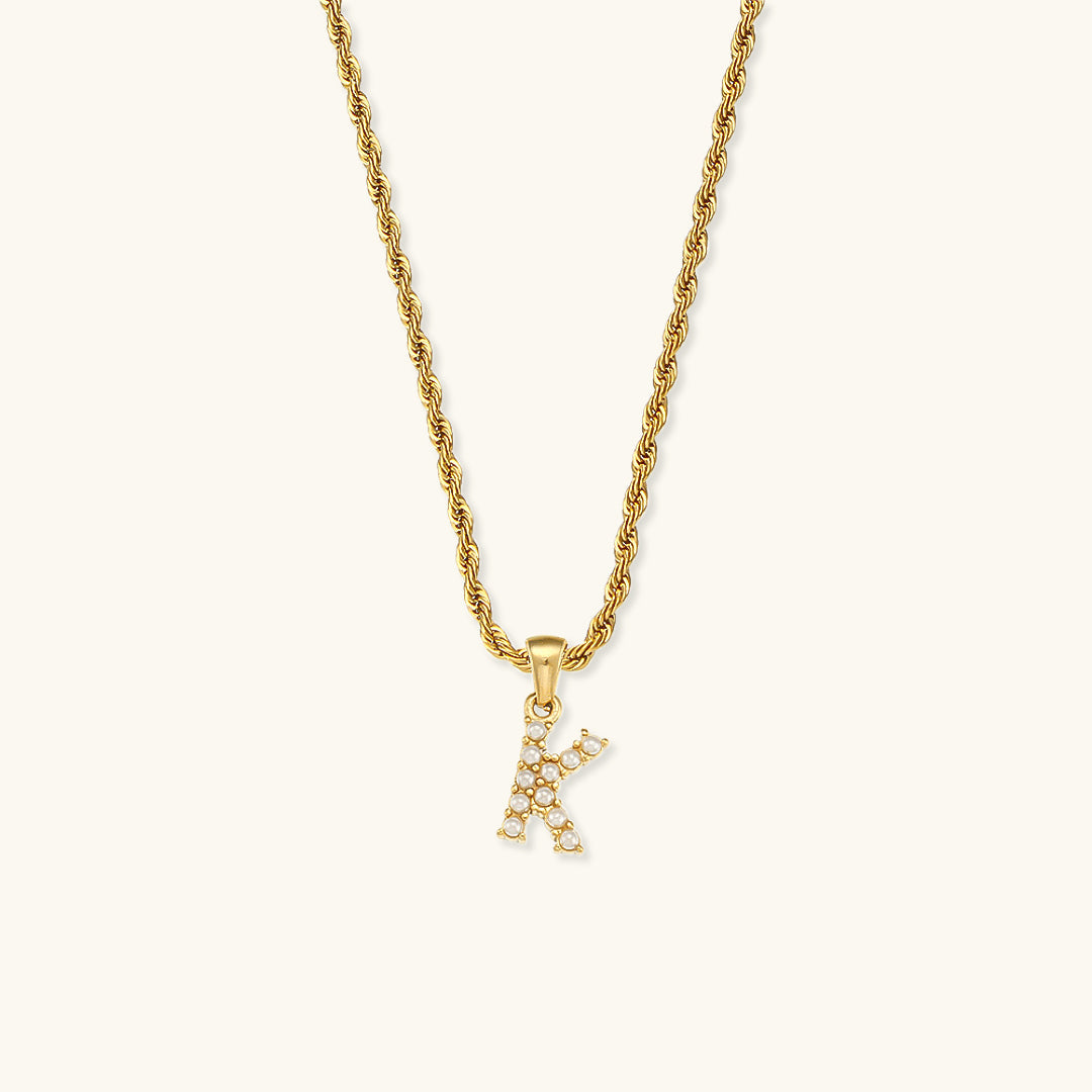 Elodie Initial Letter Pearl Necklace