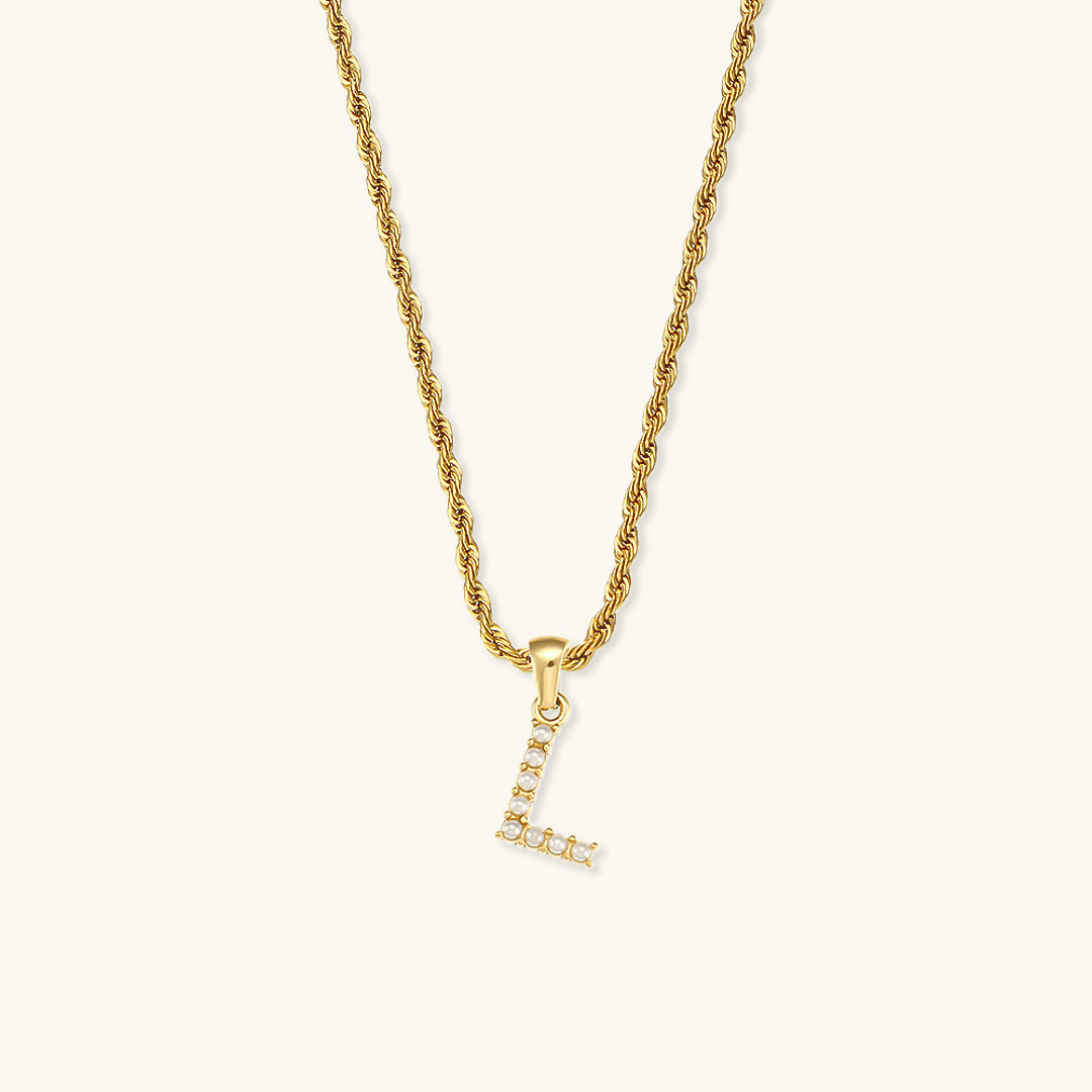 Elodie Initial Letter Pearl Necklace