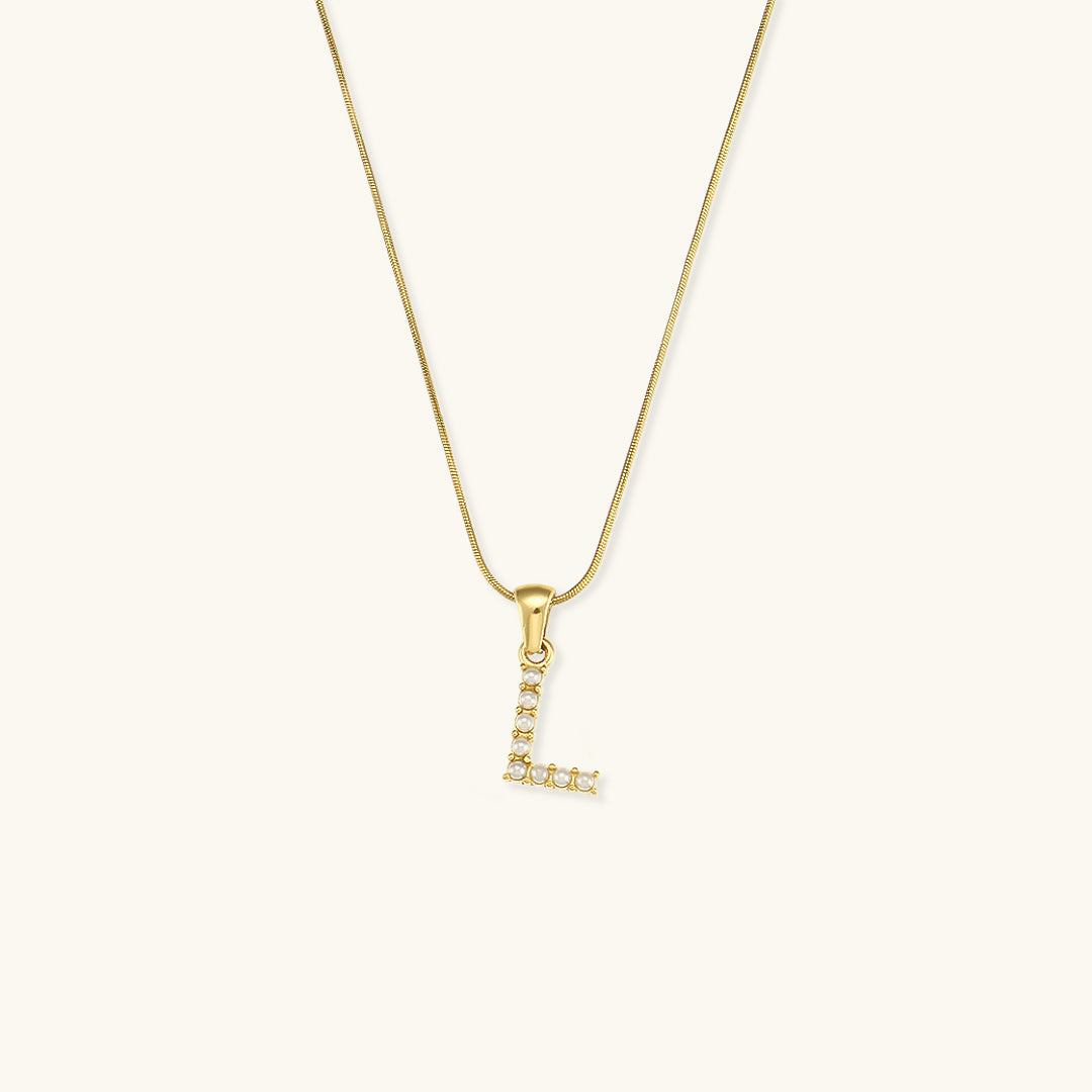 Augustine Initial Letter Pearl Necklace