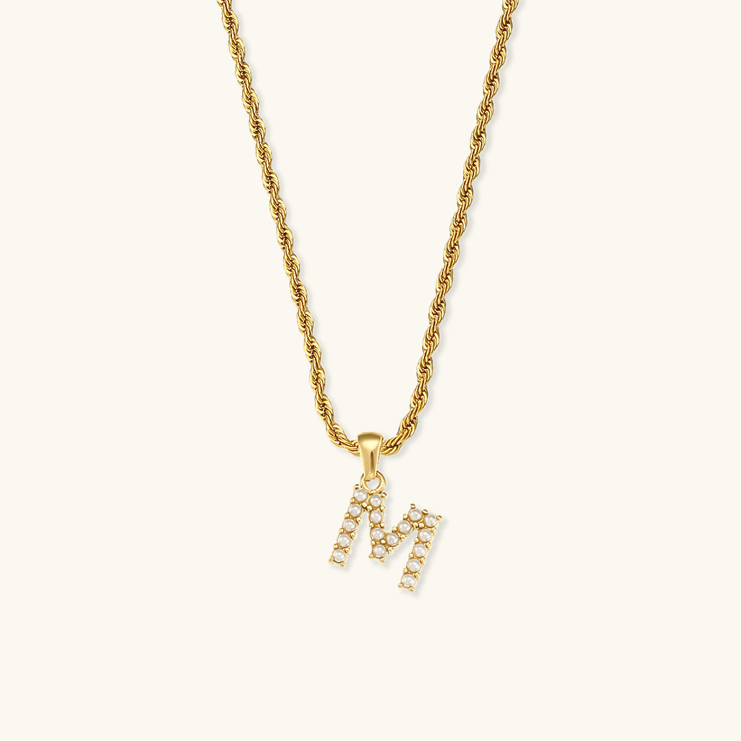 Elodie Initial Letter Pearl Necklace