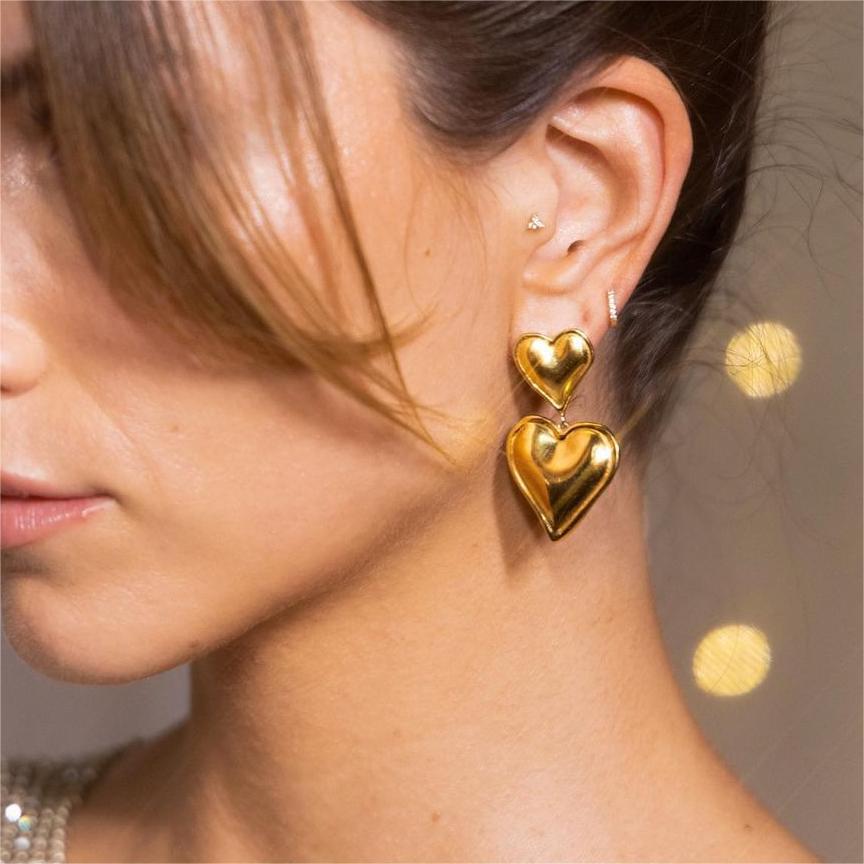 Zofia Gold Heart Earrings