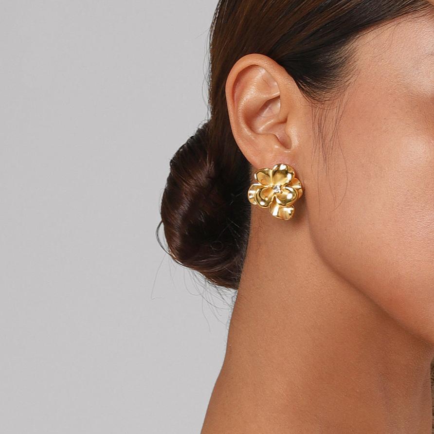 Ainsley Floral Gold Earrings