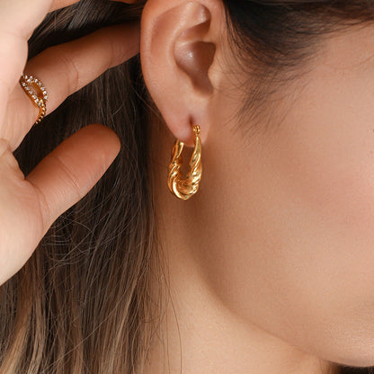 Adaline Twist Hoop Earrings