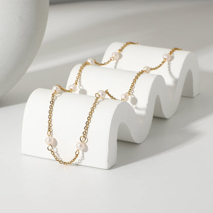 Nora Gold Pearl Necklace