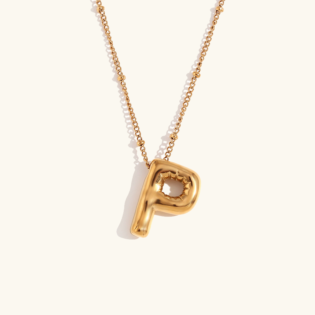 Balloon Gold Initial Necklace