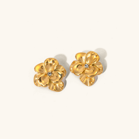 Ainsley Floral Gold Earrings