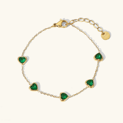 Francia Green Heart Bracelet