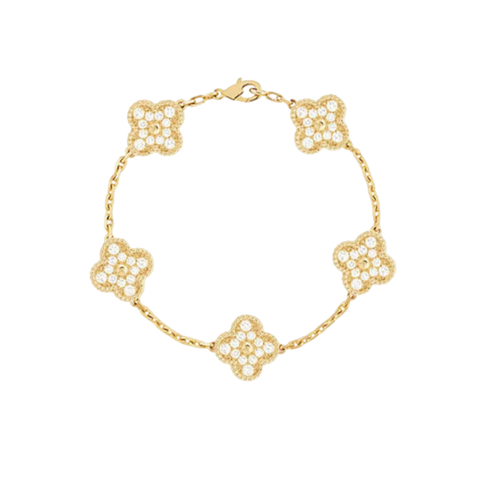 CLOVER IN CUBIC ZIRCONIA GOLD