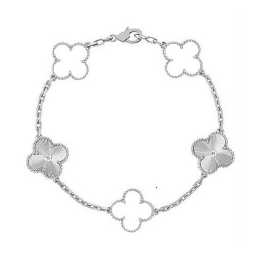 FORTUNATO CLOVER BRACELET | WHITE/SILVER