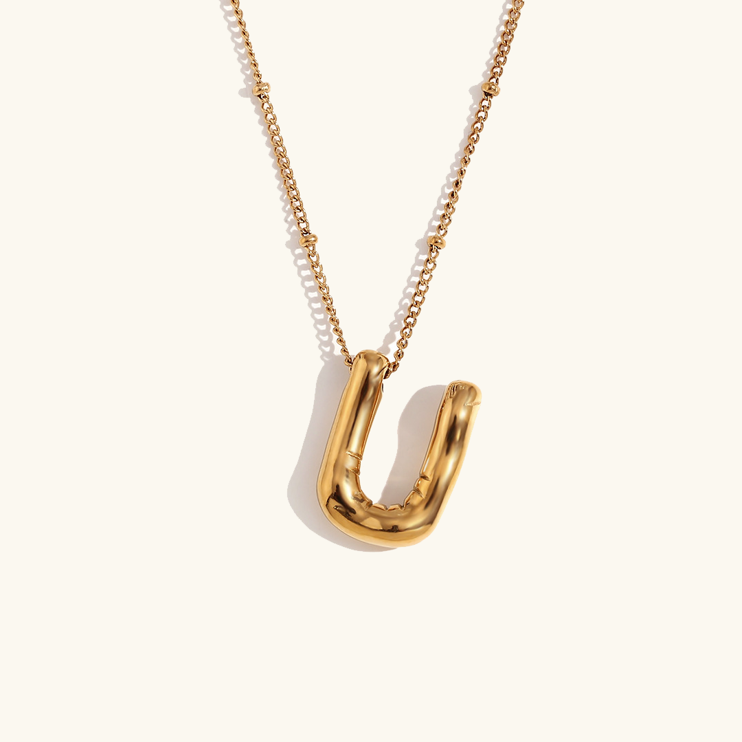 Balloon Gold Initial Necklace