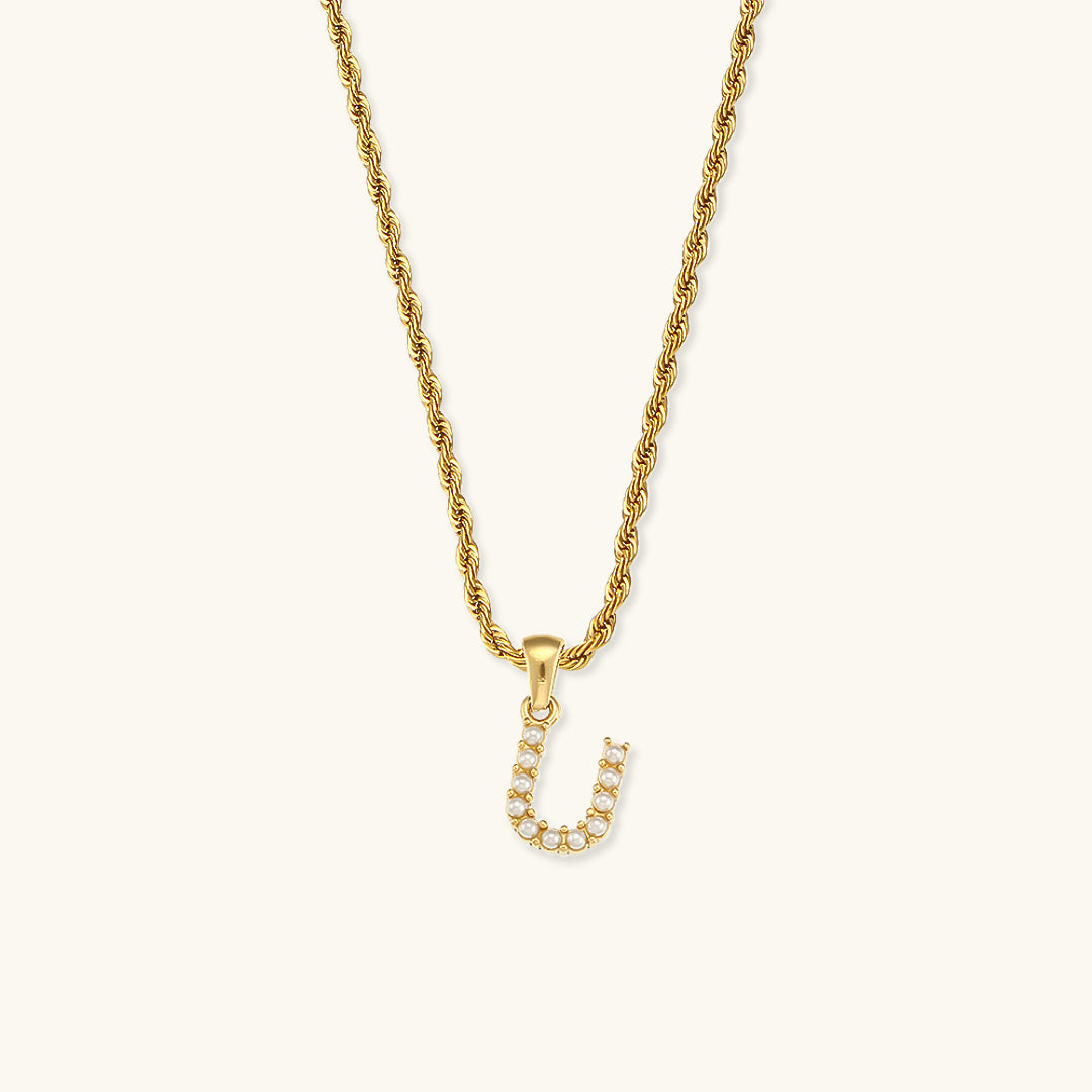 Elodie Initial Letter Pearl Necklace