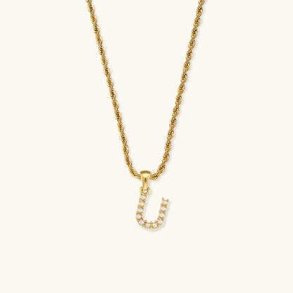 Elodie Initial Letter Pearl Necklace