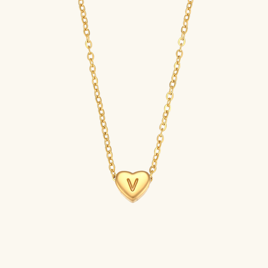 Heart Initial Gold Necklace