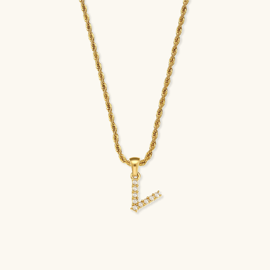 Elodie Initial Letter Pearl Necklace