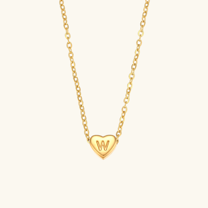 Heart Initial Gold Necklace