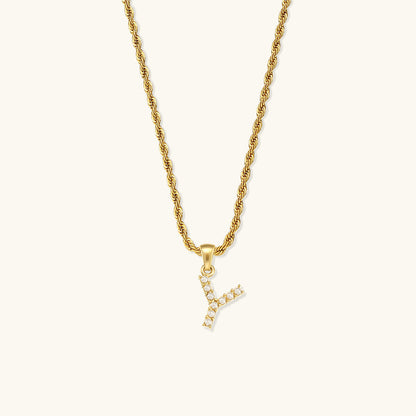 Elodie Initial Letter Pearl Necklace