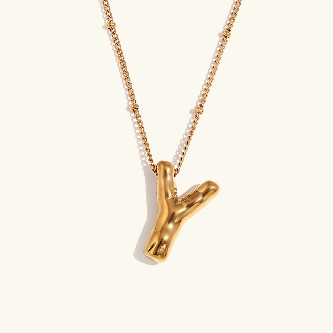 Balloon Gold Initial Necklace