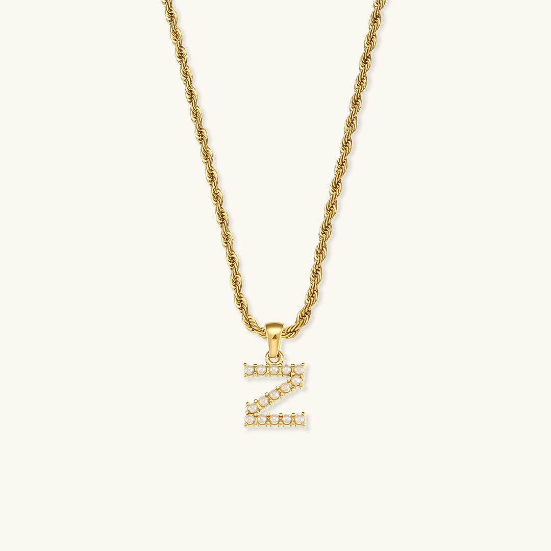 Elodie Initial Letter Pearl Necklace