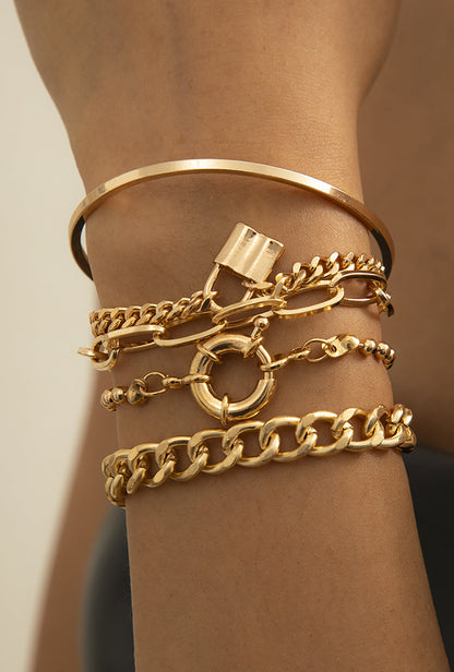 GOLD LAYERED BRACELETS SET